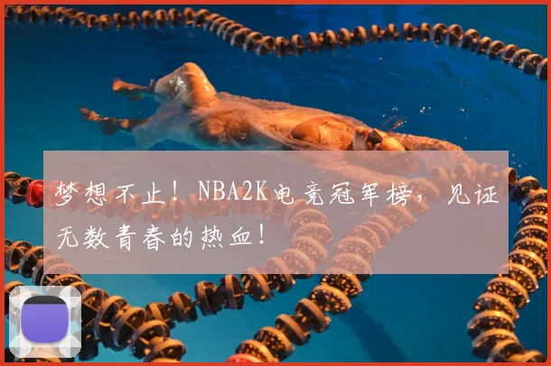 梦想不止！NBA2K电竞冠军榜，见证无数青春的热血！